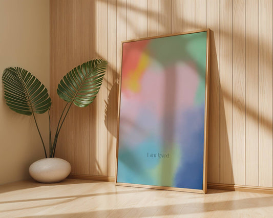 "I Am Loved Print" Rainbow Affirmation Print - Digital Product