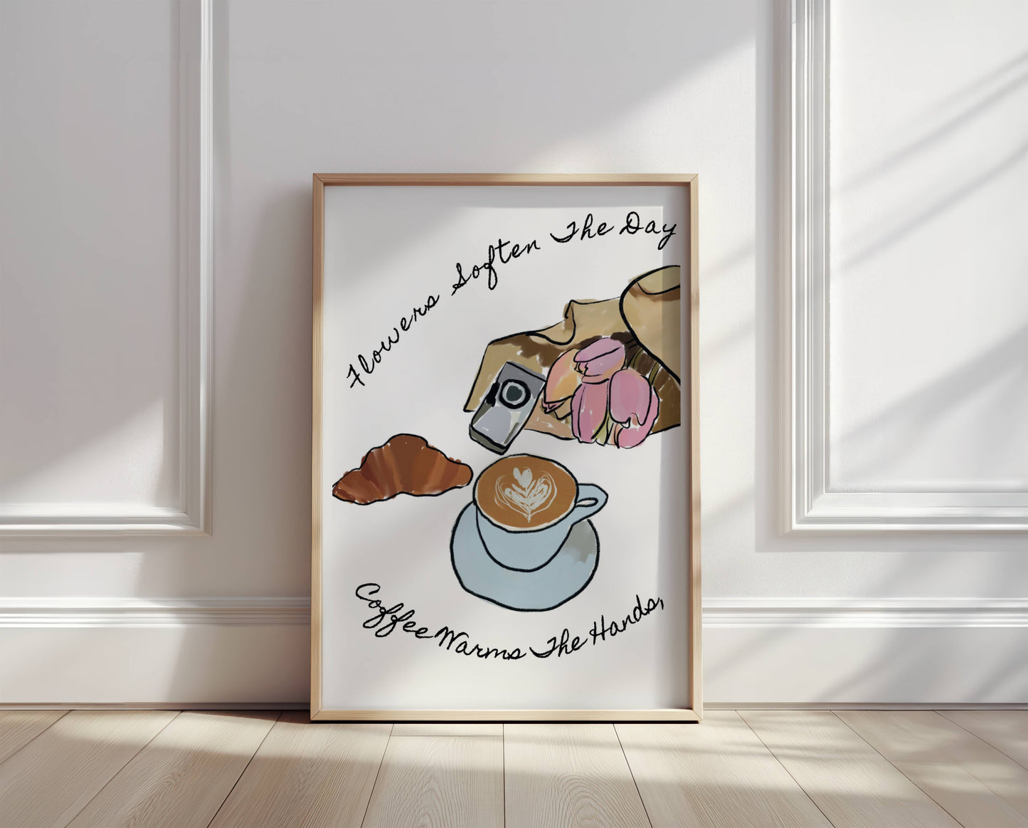 Motivational Coffee and Flowers Art - Digital product