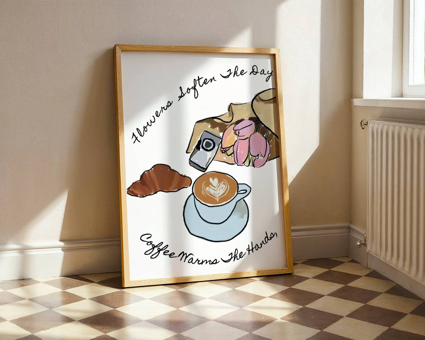 Motivational Coffee and Flowers Art - Digital product