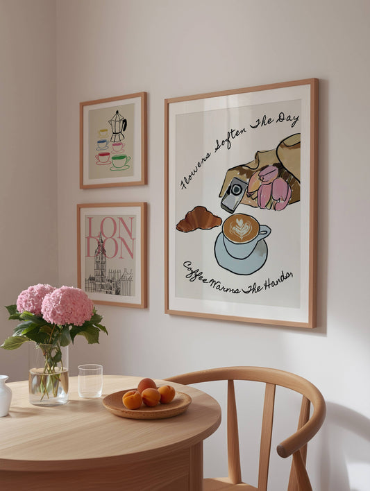 Motivational Coffee and Flowers Art - Digital product