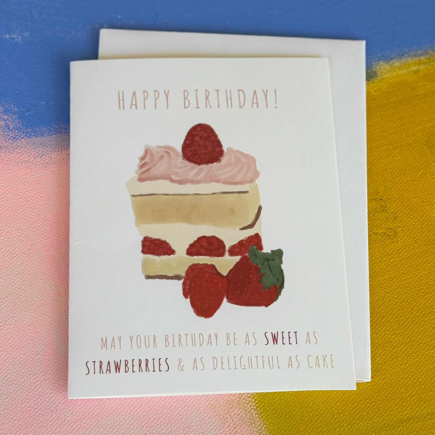 Strawberry Cake - Greeting Card